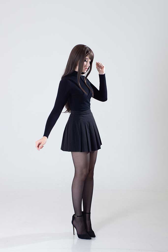 20251603-CandyBall「Nylon Girl」黑毛衣黑短裙连裤黑丝美腿美足黑高跟 纯色背景6K超高清无水印【45P+7V】-cosplay资源