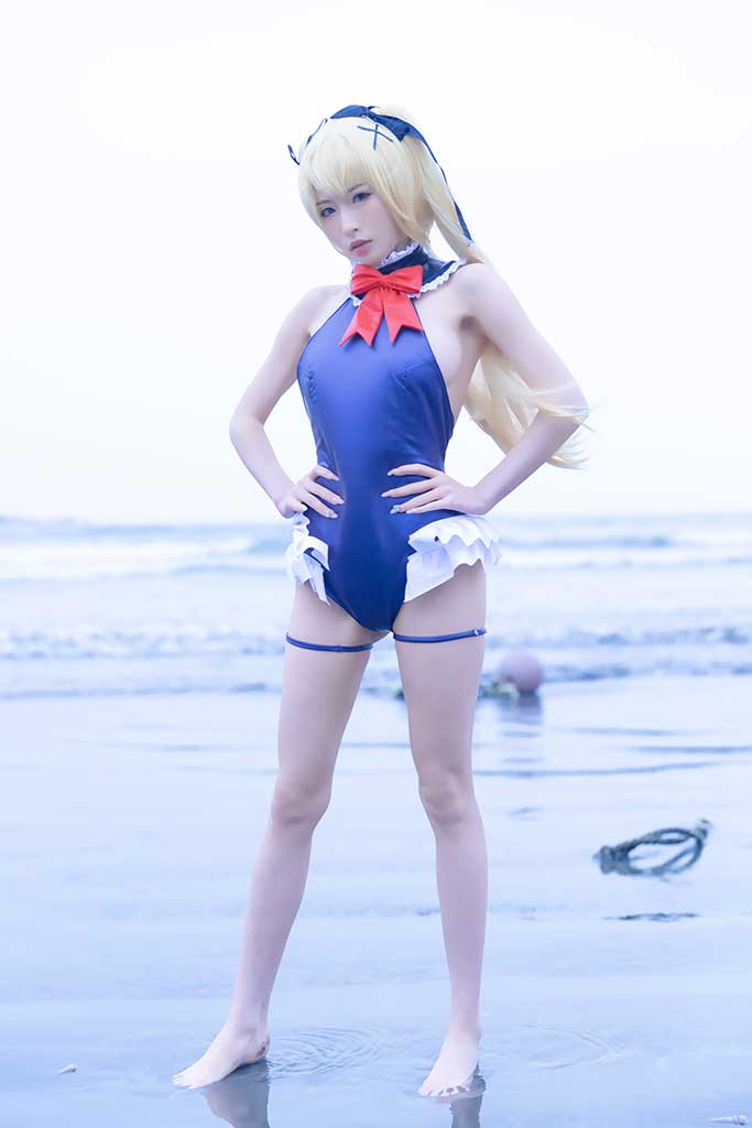 清水由乃 死或生Marie Rose（玛丽萝丝）cosplay蓝色连体泳衣缩略图1