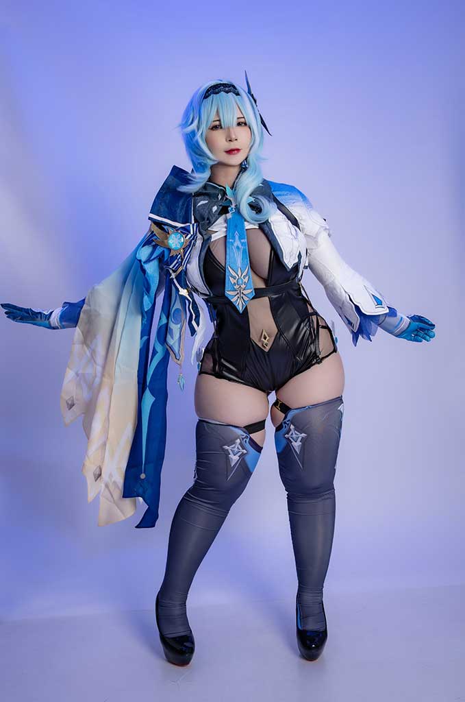 Uy Uy 原神Eula（优菈）cosplay游戏原服装造型黑内衣 纯色背景缩略图1