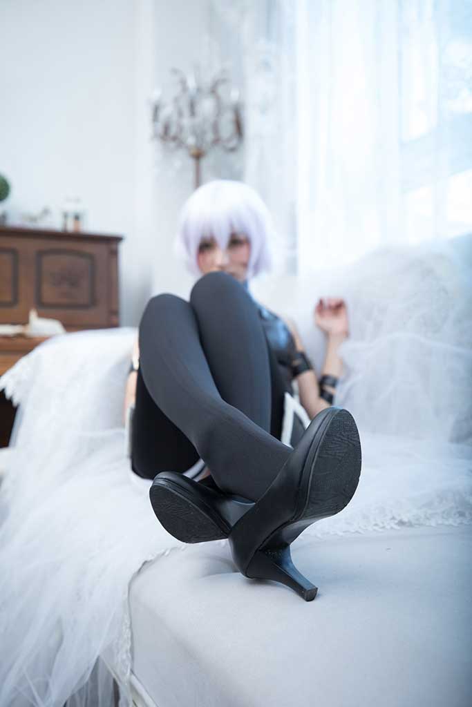 神楽坂真冬 Fate「Jack the Ripper（开膛手杰克）cosplay」原服装造型黑内衣 黑丝美腿美足缩略图3