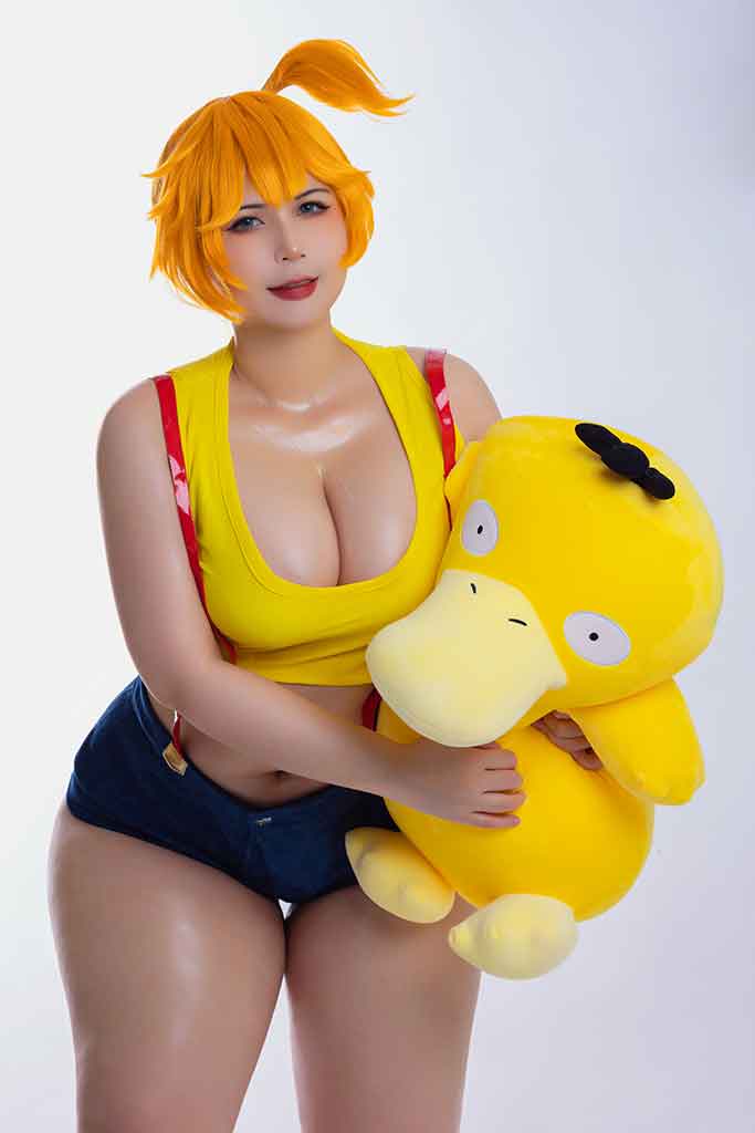 Uy Uy 精灵宝可梦Misty（小霞）cosplay橙发黄T恤牛仔短裤缩略图1