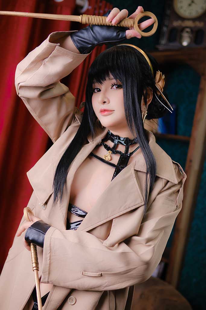 MiMi Chan 间谍过家家 Yor Forger（约尔福杰）cosplay黑绳衣黑丝黑高跟缩略图1