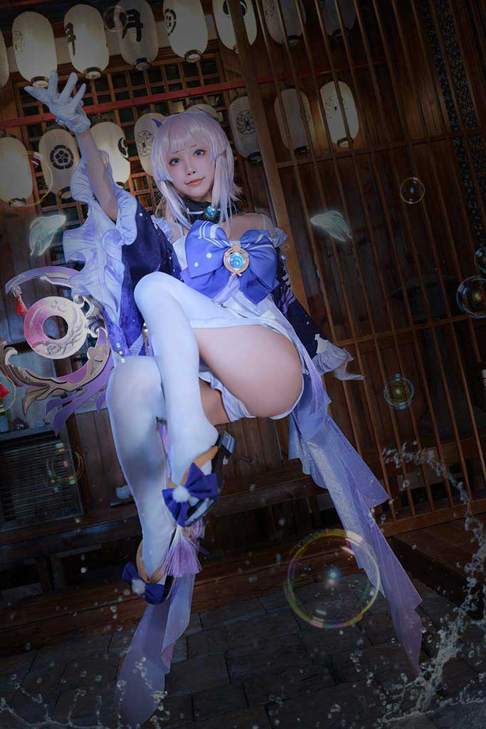 水淼Aqua 原神 珊瑚宫心海cosplay原造型与贝壳内衣缩略图1