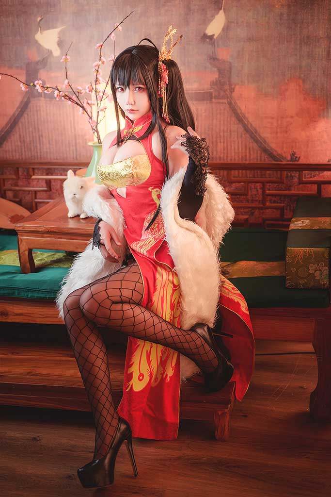 抱走莫子aa 碧蓝航线Taihou（大凤0cosplay新春旗袍黑网袜黑高跟缩略图1