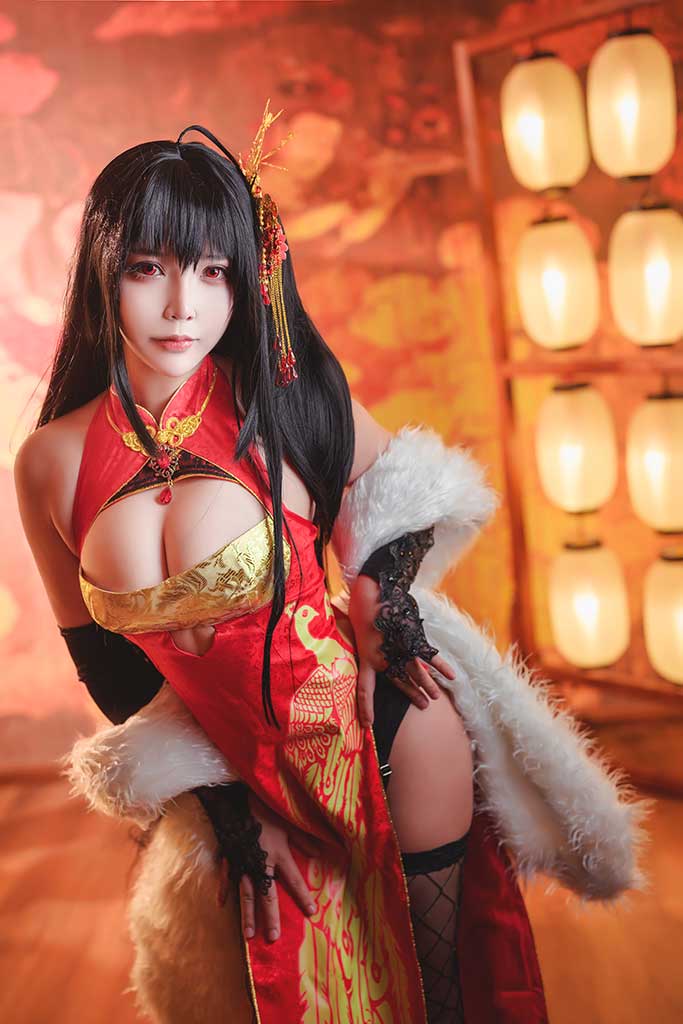 抱走莫子aa 碧蓝航线Taihou（大凤0cosplay新春旗袍黑网袜黑高跟缩略图2